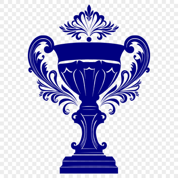 A 3D digital trophy design in vector format with precise lines and shapes.