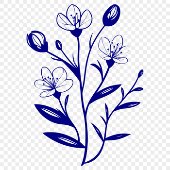 A colorful illustration of a single wild flower in bloom.