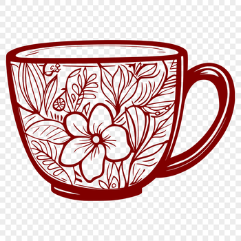 A simple cup design with a clean shape, suitable for crafting and DIY projects.