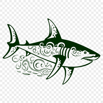 A digital representation of a shark in vector format.