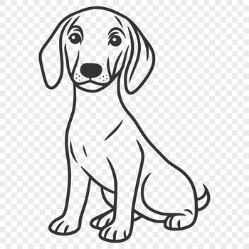 A Weimaraner breed dog sitting in a relaxed pose, rendered as a vector graphic.