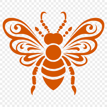 A realistic illustration of a bee from full body view.