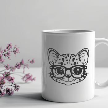 Beautiful Big Cat Wearing Glasses
