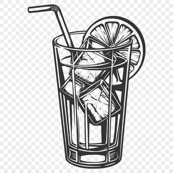 A graphic illustration of a cocktail in a glass.