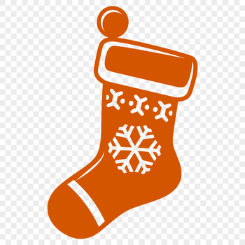 A traditional Christmas stocking design made from vector shapes for digital crafting.