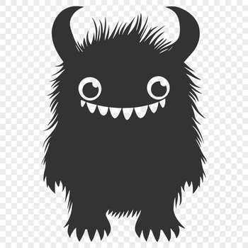 A colorful illustration of a cute monster, suitable for Halloween-themed designs and crafts.