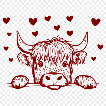 Creative Highland Cow Template - Free PNG Download