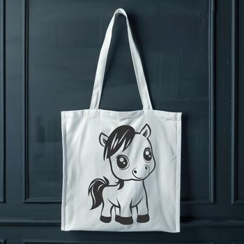 A detailed illustration of a horse in full body form, created as a vector art design.