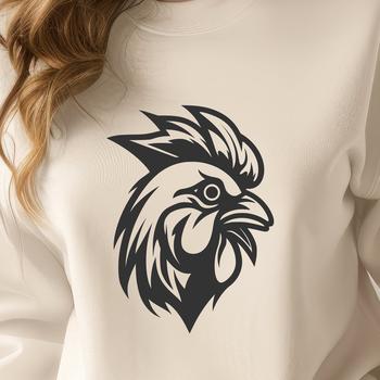 A simple illustration of a chicken's head, suitable for digital design and crafting projects.