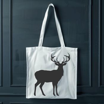 A detailed, full-body illustration of a deer in silhouette, ideal for graphic design and crafting projects.