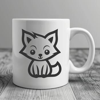 Cute Fox SVG, PNG, PDF And DXF Files