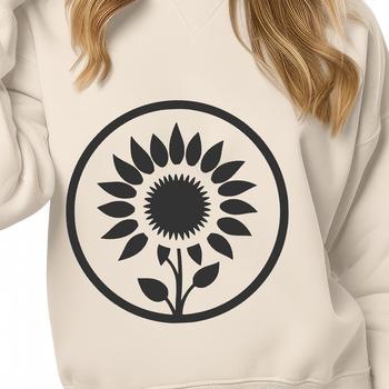 A simple line drawing of a bright sunflower with large petals.
