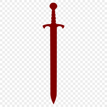 A simple outline illustration of a sword, ideal for use in vector design software such as Illustrator or Procreate.