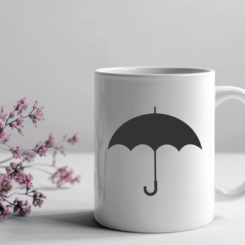 Simple vector illustration of a rain umbrella in silhouette.