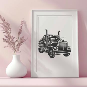 Beautiful Semi Truck - SVG Format