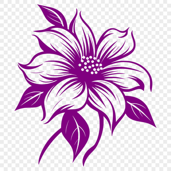 A hand-drawn illustration of a wild flower in full bloom, created as a vector graphic.