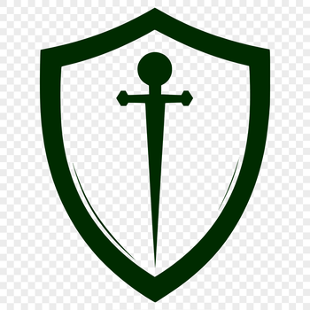 A graphic shield design for digital projects, created in a vector format.