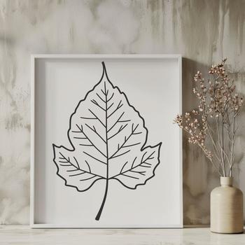 A single, detailed green leaf with veins and texture, suitable for vector design projects.