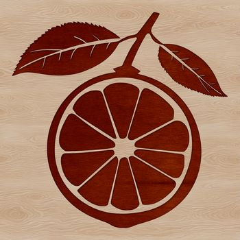 A stylized illustration of a lemon fruit in a minimalist design.