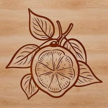 A digital illustration of a lemon fruit in a vector format.