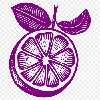 A high-resolution vector illustration of a lemon fruit in black outline.