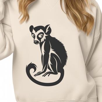 A high-quality digital illustration of a lemur in its natural habitat.
