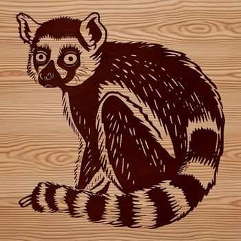 Illustration of a wild lemur in a vector format.