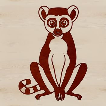 A free vector graphic illustration of a lemur in its natural habitat.