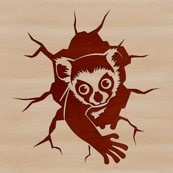 A digital illustration of a lemur's head, ideal for vector design and commercial use.