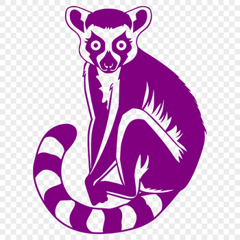 An SVG lemur silhouette suitable for digital design projects.