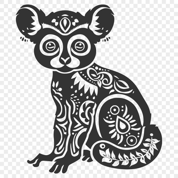 A high-quality illustration of a lemur in full body pose, suitable for use in digital designs and crafts.