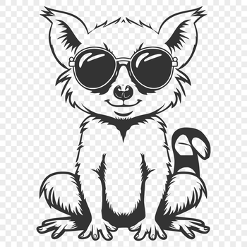 A cute primate animal in full body pose, ideal for clip art and vector design.