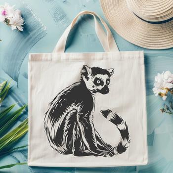 An isolated vector graphic of a lemur animal.