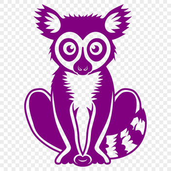 A full-body illustration of a lemur, suitable for vector design projects.