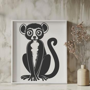 A detailed illustration of a full-body lemur, suitable for vector art and clip art designs.