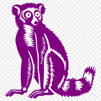 A close-up illustration of a lemur's full body, showcasing its distinctive features.