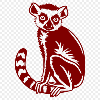A colorful illustration of a lemur in full-body view, suitable for various design applications.