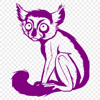 A close-up of a Lemur's full body, designed as a vector image.