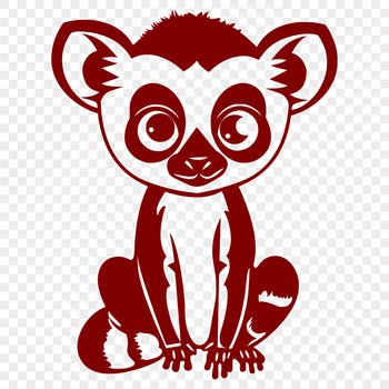 An illustration of a lemur in full body pose, suitable for various digital applications.