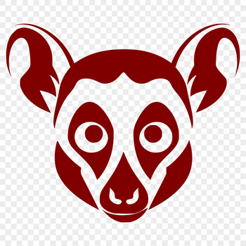 A simple line drawing of a lemur's head, suitable for vector art projects.