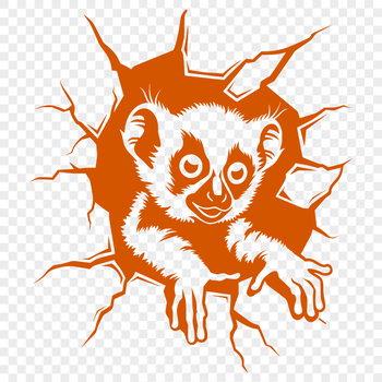 A detailed illustration of a lemur's head in vector format.