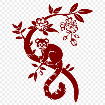 A full-body illustration of a lemur, depicted in a simple vector style.