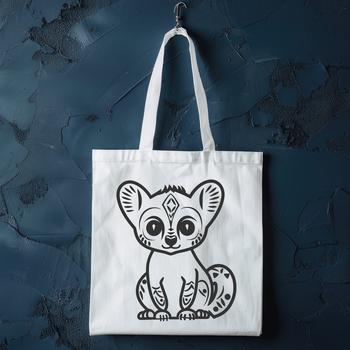 A detailed, full-body illustration of a lemur in a simple style.