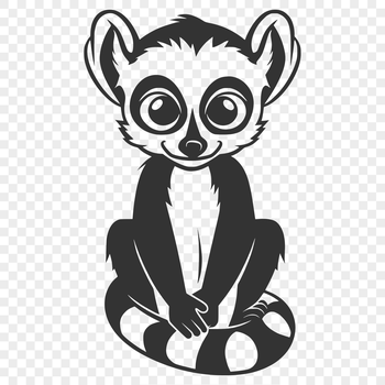 A digital illustration of a full-body lemur in simple vector graphics format.