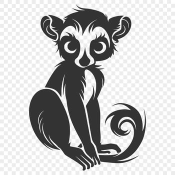An isolated representation of a lemur in various poses, ideal for cutting machine designs and digital artwork.