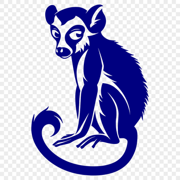 Illustrative lemur vector art with detailed full-body design.