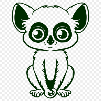A detailed illustration of a lemur in full-body pose, suitable for vector art designs.