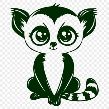 A detailed illustration of a lemur in full body pose, suitable for vector design projects.