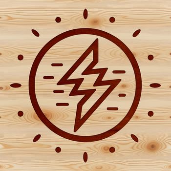 A stylized vector illustration of a lightning bolt in bright colors.