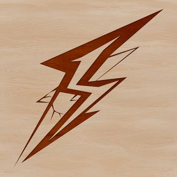 A stylized illustration of a lightning bolt with bold lines and dynamic movement, ideal for vector art projects.